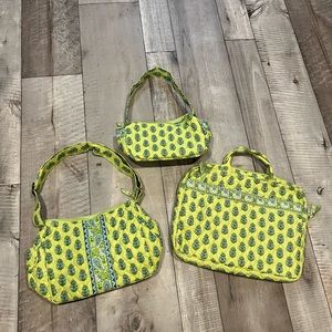 VERA BRADLEY Citrus Lime Elephant retired 2 piece set BIN AH